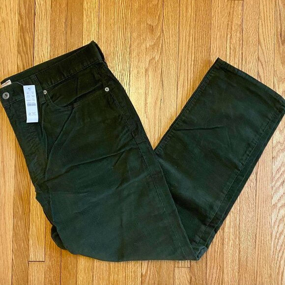 NWT JCREW || GREEN CORD TROUSERS - Picture 1 of 3